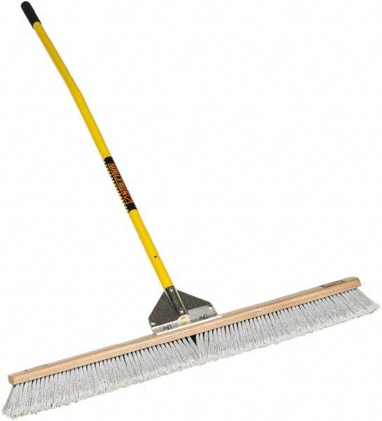 SEYMOUR-MIDWEST - 24" Fine Particle Polypropylene Push Broom - 3" Bristle Length, Wood Block, Bolt-On Handle Connection, Handle Included - Top Tool & Supply