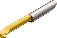 Sandvik Coromant - 2.45mm Groove Width, 5.2mm Min Hole Diam, 15mm Max Hole Depth, Turning Grooving Tool - 15mm Projection, 36.25mm OAL, 0.2mm Radius, Solid Carbide, TiAlN/TiN Finish - Exact Industrial Supply