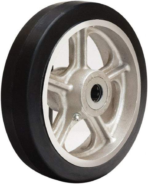 Hamilton - 8 Inch Diameter x 2 Inch Wide, Rubber on Cast Iron Caster Wheel - 500 Lb. Capacity, 2-1/4 Inch Hub Length, 1-3/16 Inch Axle Diameter, Plain Bore Bearing - Top Tool & Supply