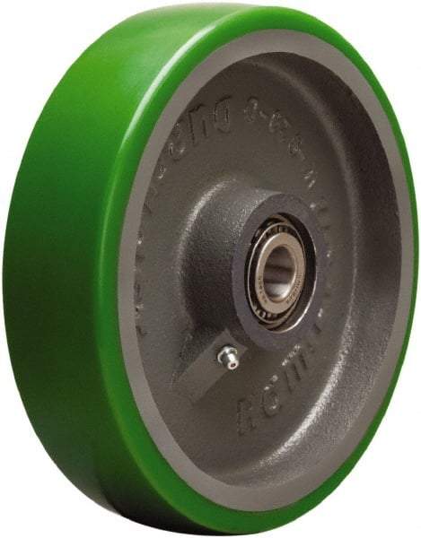 Hamilton - 8 Inch Diameter x 2 Inch Wide, Polyurethane on Cast Iron Caster Wheel - 1,500 Lb. Capacity, 2-1/4 Inch Hub Length, 3/4 Inch Axle Diameter, Tapered Roller Bearing - Top Tool & Supply