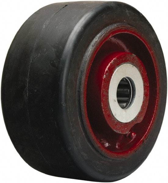 Hamilton - 6 Inch Diameter x 3 Inch Wide, Rubber on Cast Iron Caster Wheel - 680 Lb. Capacity, 3-1/4 Inch Hub Length, 1 Inch Axle Diameter, Straight Roller Bearing - Top Tool & Supply