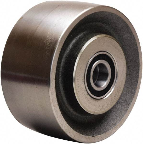 Hamilton - 6 Inch Diameter x 3 Inch Wide, Forged Steel Caster Wheel - 12,000 Lb. Capacity, 3-1/4 Inch Hub Length, 3/4 Inch Axle Diameter, Precision Ball Bearing - Top Tool & Supply