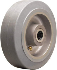 Hamilton - 6 Inch Diameter x 2 Inch Wide, Rubber on Aluminum Caster Wheel - 410 Lb. Capacity, 2-1/4 Inch Hub Length, 1/2 Inch Axle Diameter, Straight Roller Bearing - Top Tool & Supply