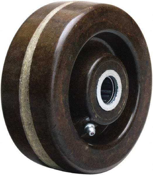 Hamilton - 5 Inch Diameter x 2 Inch Wide, Phenolic Caster Wheel - 1,000 Lb. Capacity, 2-3/16 Inch Hub Length, 5/8 Inch Axle Diameter, Straight Roller Bearing - Top Tool & Supply