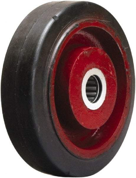 Hamilton - 5 Inch Diameter x 1-1/2 Inch Wide, Rubber on Cast Iron Caster Wheel - 240 Lb. Capacity, 1-5/8 Inch Hub Length, 1-3/16 Inch Axle Diameter, Plain Bore Bearing - Top Tool & Supply