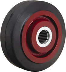 Hamilton - 4 Inch Diameter x 1-1/2 Inch Wide, Rubber on Cast Iron Caster Wheel - 200 Lb. Capacity, 1-5/8 Inch Hub Length, 3/4 Inch Axle Diameter, Straight Roller Bearing - Top Tool & Supply