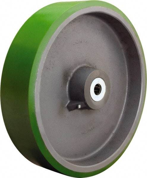 Hamilton - 16 Inch Diameter x 3 Inch Wide, Polyurethane on Cast Iron Caster Wheel - 3,750 Lb. Capacity, 3-1/4 Inch Hub Length, 2-3/16 Inch Axle Diameter, Plain Bore Bearing - Top Tool & Supply