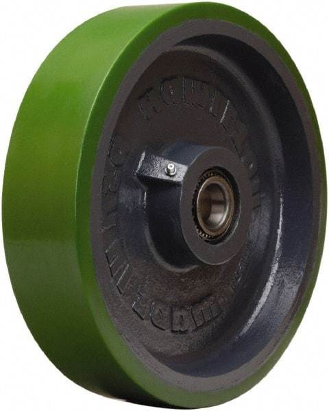 Hamilton - 12 Inch Diameter x 3 Inch Wide, Polyurethane on Cast Iron Caster Wheel - 3,500 Lb. Capacity, 3-1/4 Inch Hub Length, 1 Inch Axle Diameter, Tapered Roller Bearing - Top Tool & Supply