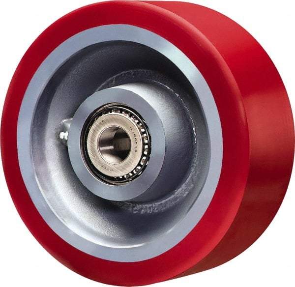 Hamilton - 10 Inch Diameter x 4 Inch Wide, Polyurethane on Forged Steel Caster Wheel - 6,000 Lb. Capacity, 4-1/4 Inch Hub Length, 2-7/16 Inch Axle Diameter, Plain Bore Bearing - Top Tool & Supply