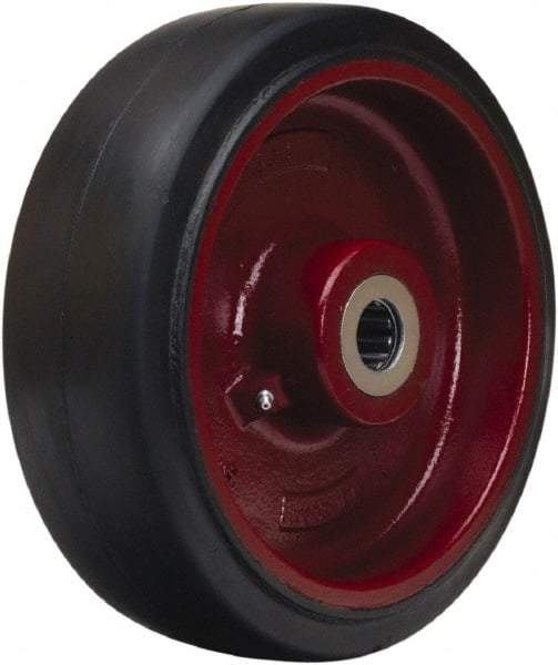 Hamilton - 12 Inch Diameter x 4 Inch Wide, Rubber on Cast Iron Caster Wheel - 2,050 Lb. Capacity, 4-1/4 Inch Hub Length, 1-1/4 Inch Axle Diameter, Tapered Roller Bearing - Top Tool & Supply