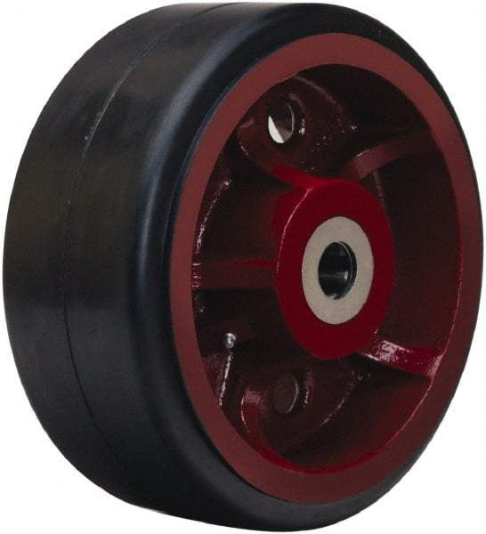 Hamilton - 12 Inch Diameter x 5 Inch Wide, Rubber on Cast Iron Caster Wheel - 2,050 Lb. Capacity, 5-1/4 Inch Hub Length, 1-1/4 Inch Axle Diameter, Tapered Roller Bearing - Top Tool & Supply