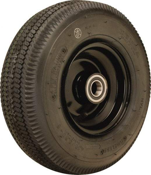 Hamilton - 12 Inch Diameter x 4-1/8 Inch Wide, Rubber Caster Wheel - 625 Lb. Capacity, 4-3/8 Inch Hub Length, 1 Inch Axle Diameter, Tapered Roller Bearing - Top Tool & Supply