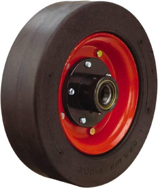 Hamilton - 14 Inch Diameter x 4 Inch Wide, Rubber Caster Wheel - 1,500 Lb. Capacity, 4-1/2 Inch Hub Length, 1-1/4 Inch Axle Diameter, Tapered Roller Bearing - Top Tool & Supply