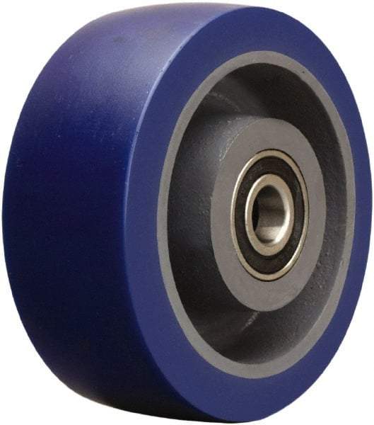 Hamilton - 5 Inch Diameter x 2 Inch Wide, Polyurethane on Cast Iron Caster Wheel - 840 Lb. Capacity, 2-1/2 Inch Hub Length, 1/2 Inch Axle Diameter, Sealed Precision Ball Bearing - Top Tool & Supply