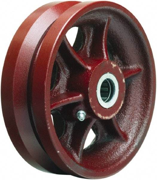 Hamilton - 6 Inch Diameter x 2 Inch Wide, Cast Iron Caster Wheel - 1,000 Lb. Capacity, 2-1/4 Inch Hub Length, 1 Inch Axle Diameter, Straight Roller Bearing - Top Tool & Supply