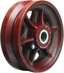 Hamilton - 6 Inch Diameter x 2 Inch Wide, Cast Iron Caster Wheel - 1,000 Lb. Capacity, 2-1/4 Inch Hub Length, 5/8 Inch Axle Diameter, Straight Roller Bearing - Top Tool & Supply