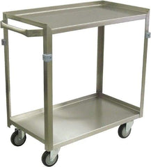 Jamco - 600 Lb Capacity, 24" Wide x 16" Long x 34" High Shelf Cart - 2 Shelf, Stainless Steel, 4 Swivel Casters - Top Tool & Supply