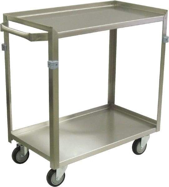 Jamco - 600 Lb Capacity, 48" Wide x 22" Long x 34" High Shelf Cart - 2 Shelf, Stainless Steel, 4 Swivel Casters - Top Tool & Supply