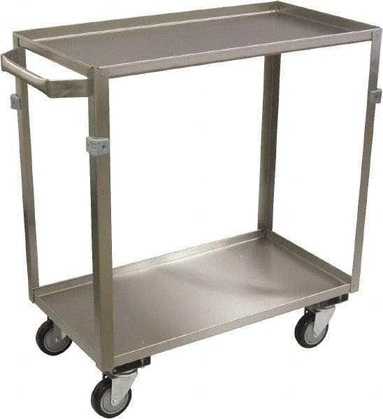 Jamco - 600 Lb Capacity, 48" Wide x 22" Long x 34" High Shelf Cart - 2 Shelf, Stainless Steel, 4 Swivel Casters - Top Tool & Supply