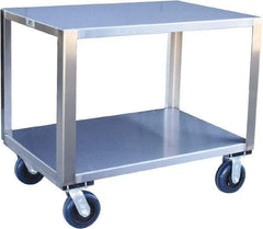 Jamco - 1,800 Lb Capacity, 24" Wide x 36" Long x 31" High Transport Cart - 2 Shelf, Stainless Steel, 2 Rigid/2 Swivel Casters - Top Tool & Supply