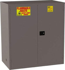 Jamco - 2 Door, 1 Shelf, Yellow Steel Double Wall Safety Cabinet for Flammable and Combustible Liquids - 65" High x 34" Wide x 59" Deep, Manual Closing Door, 3 Point Key Lock, 120 Gal Capacity - Top Tool & Supply