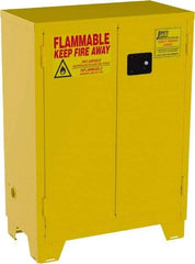 Jamco - 2 Door, 2 Shelf, Yellow Steel Double Wall Safety Cabinet for Flammable and Combustible Liquids - 49" High x 18" Wide x 34" Deep, Self Closing Door, 3 Point Key Lock, 28 Gal Capacity - Top Tool & Supply