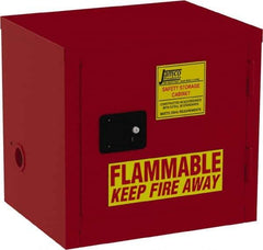 Jamco - 1 Door, 1 Shelf, Red Steel Double Wall Safety Cabinet for Flammable and Combustible Liquids - 22" High x 18" Wide x 23" Deep, Self Closing Door, 3 Point Key Lock, 12 Gal Capacity - Top Tool & Supply