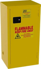 Jamco - 1 Door, 2 Shelf, Yellow Steel Double Wall Safety Cabinet for Flammable and Combustible Liquids - 44" High x 23" Wide x 18" Deep, Self Closing Door, 3 Point Key Lock, 18 Gal Capacity - Top Tool & Supply