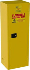 Jamco - 1 Door, 3 Shelf, Yellow Steel Double Wall Safety Cabinet for Flammable and Combustible Liquids - 65" High x 18" Wide x 23" Deep, Manual Closing Door, 3 Point Key Lock, 24 Gal Capacity - Top Tool & Supply