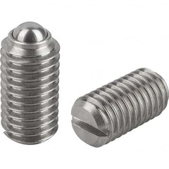 KIPP - 10-32, 3mm Ball Diam, 12mm Body Length, 0.9mm Max Ball Reach, Threaded Ball Plunger - Top Tool & Supply