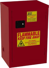 Jamco - 1 Door, 2 Shelf, Red Steel Double Wall Safety Cabinet for Flammable and Combustible Liquids - 35" High x 18" Wide x 23" Deep, Self Closing Door, 3 Point Key Lock, 18 Gal Capacity - Top Tool & Supply