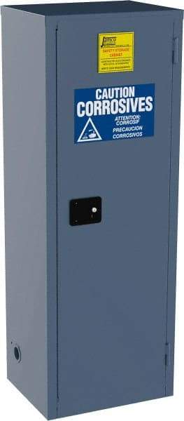 Jamco - 1 Door, 3 Shelf, Blue Steel Double Wall Safety Cabinet for Flammable and Combustible Liquids - 65" High x 18" Wide x 23" Deep, Manual Closing Door, 3 Point Key Lock, 24 Gal Capacity - Top Tool & Supply