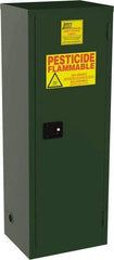 Jamco - 1 Door, 3 Shelf, Green Steel Double Wall Safety Cabinet for Flammable and Combustible Liquids - 65" High x 18" Wide x 23" Deep, Manual Closing Door, 3 Point Key Lock, 24 Gal Capacity - Top Tool & Supply