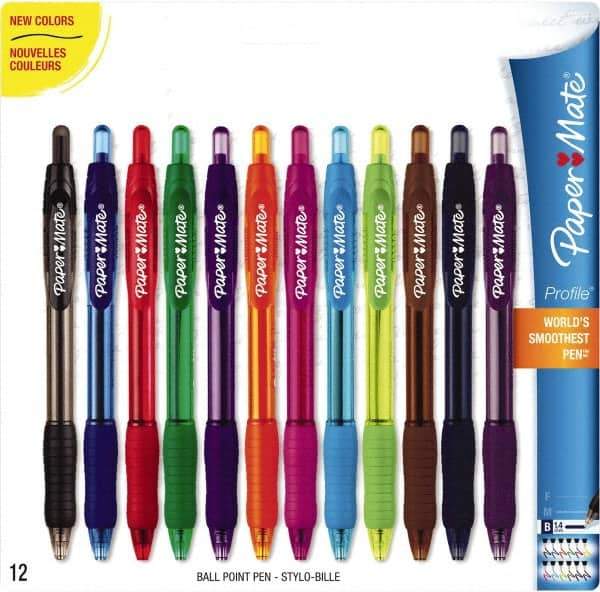 Paper Mate - 1.4mm Ball Point Retractable Pen - Assorted Colors - Top Tool & Supply