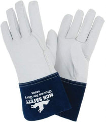 MCR Safety - Size 2XL Kevlar Lined Goatskin Welding Glove - White/Blue, Pair - Top Tool & Supply