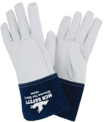 MCR Safety - Size XL Kevlar Lined Goatskin Welding Glove - White/Blue, Pair - Top Tool & Supply