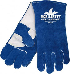 MCR Safety - Size L Foam Lined Cowhide Welding Glove - Blue, Pair - Top Tool & Supply