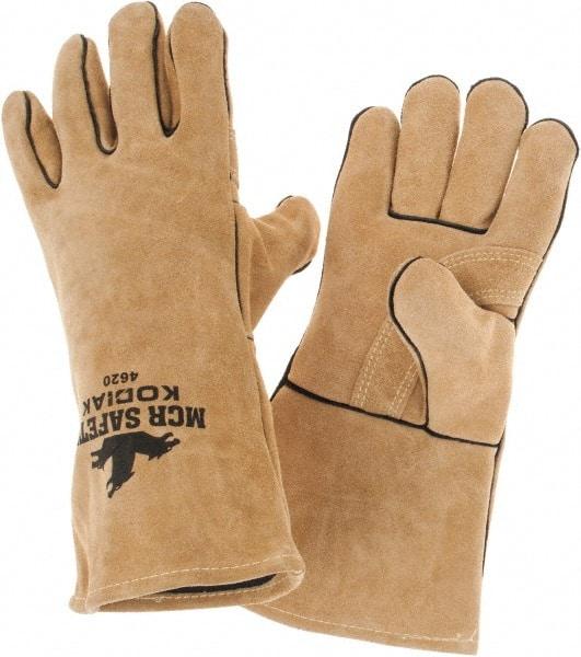 MCR Safety - Size L Jersey Lined Cowhide Welding Glove - Tan, Pair - Top Tool & Supply