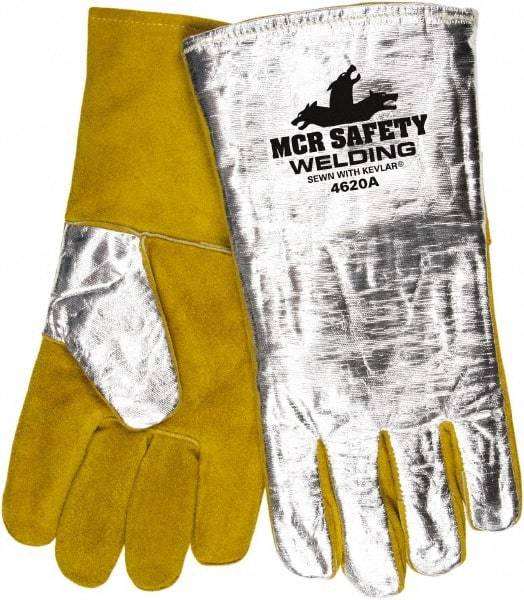 MCR Safety - Size XL Jersey Lined Aluminized Leather Welding Glove - Brown, Pair - Top Tool & Supply