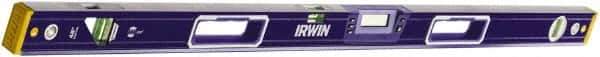 Irwin - 48" Long 3 Vial Box Beam Level - Aluminum, Blue - Top Tool & Supply