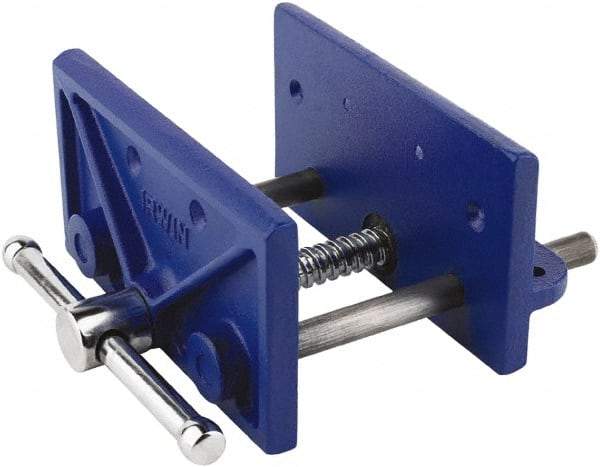 Irwin - 6-1/2" Jaw Width, 4-1/2" Jaw Opening, 2" Throat Depth, Woodworking Vise - Standard Spindle - Top Tool & Supply