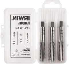 Irwin Hanson - M3x0.50 Metric, 3 Flute, Bottoming, Plug & Taper, Bright Finish, Carbon Steel Tap Set - Right Hand Cut, 2B Class of Fit, Series Hanson - Top Tool & Supply