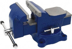 Irwin - 6" Jaw Width, 5" Opening Capacity, 3" Throat Depth, Steel Swivel Bench Vise - Bolt Down Base Attachment, Anvil - Top Tool & Supply