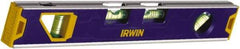 Irwin - Magnetic 12" Long 4 Vial Torpedo Level - Aluminum, Blue - Top Tool & Supply