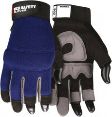 MCR Safety - Size S Synthetic Blend General Protection Work Gloves - For Work & Driver, Uncoated, Hook & Loop Cuff, Black/Blue, Paired - Top Tool & Supply