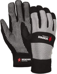 MCR Safety - Size M Synthetic Blend General Protection Work Gloves - For Work & Driver, Adjustable Closure Cuff, Black/White, Paired - Top Tool & Supply