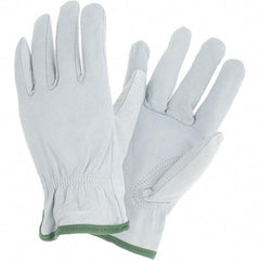 MCR Safety - Size M Goatskin General Protection Work Gloves - For Work & Driver, Uncoated, Slip-On Cuff, Cream, Paired - Top Tool & Supply