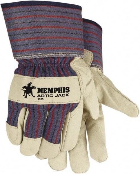 MCR Safety - Size 2XL Pigskin Cold Protection Work Gloves - For Work & Driver, Uncoated, Safety Cuff, Black/Red, Paired - Top Tool & Supply