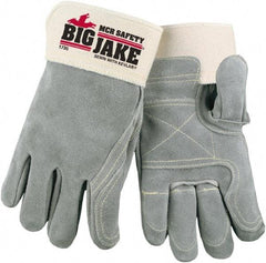 MCR Safety - Size XL Cowhide General Protection Work Gloves - For General Purpose, Uncoated, Safety Cuff, Gray/White, Paired - Top Tool & Supply