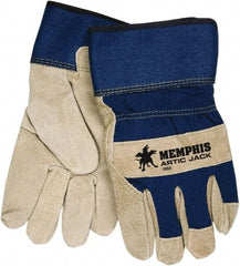 MCR Safety - Size S Pigskin Cold Protection Work Gloves - For General Purpose, Uncoated, Safety Cuff, Blue/Natural, Paired - Top Tool & Supply